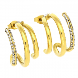 KOLCZYKI POZŁACANE 22/14 MM S. STEEL TTM XUPING 80388