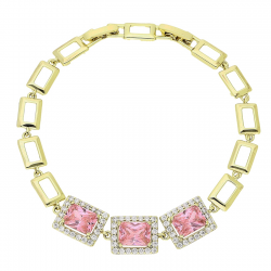 14K BRANSOLETKA POZŁACANA 19-17 CM 10 MM ELEGANCE XUPING 80495