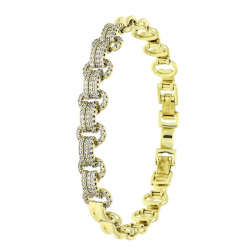 14K BRANSOLETKA POZŁACANA 19-17 CM 10 MM ELEGANCE XUPING 80497