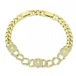 14K BRANSOLETKA POZŁACANA 19-17 CM 9 MM GRECKA ELEGANCJA XUPING 80500