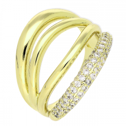 14K PIERŚCIONEK POZŁACANY 18 MM ELEGANCE XUPING 80575