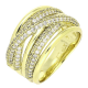 14K PIERŚCIONEK POZŁACANY 13 MM BRYLANTOWY XUPING 80577