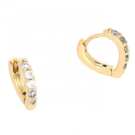 KOLCZYKI POZŁACANE 12/2 MM BRYLANTOWE SERCA XUPING 80663