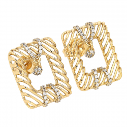 KOLCZYKI POZŁACANE 20/15 MM ELEGANCKI AŻUR XUPING 80718