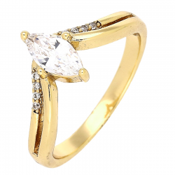 PIERŚCIONEK POZŁACANY 9 MM BRYLANTOWY ZARĘCZYNOWY XUPING 80806