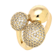 PIERŚCIONEK POZŁACANY 19 MM BRYLANTOWA ELEGANCJA XUPING 80811