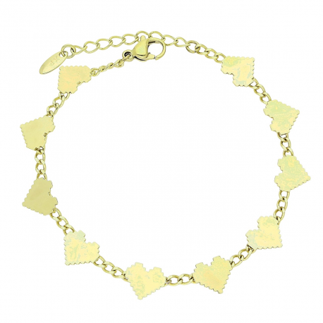 14K BRANSOLETKA POZŁACANA 17+3 CM 8 MM SERCA PIKSELE XUPING 80855