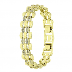 14k BRANSOLETKA POZŁACANA 19,5-17,5 CM 14 MM LUXURY XUPING 80861
