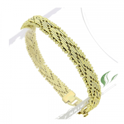 14k BRANSOLETKA POZŁACANA 17,5 CM 8 MM SAMO ZŁOTO XUPING 80870