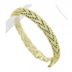 14k BRANSOLETKA POZŁACANA 17 CM 8 MM SAMO ZŁOTO XUPING 80871