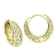 14K KOLCZYKI POZŁACANE 18/7 MM TRADYCYJNE Z BRYLANTAMI XUPING 80913
