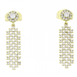 14K KOLCZYKI POZŁACANE 30/7 MM BRYLANTOWE ELEGANTKI XUPING 80952