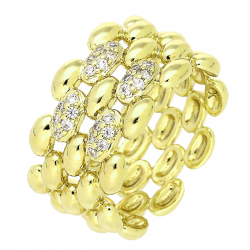 14K PIERŚCIONEK POZŁACANY 11 MM ELEGANCE XUPING 80956