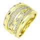 14K PIERŚCIONEK POZŁACANY 13 MM ELEGANCE XUPING 80957