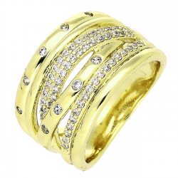 14K PIERŚCIONEK POZŁACANY 13 MM ELEGANCE XUPING 80957