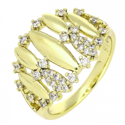 14K PIERŚCIONEK POZŁACANY 14 MM ELEGANCE XUPING 80958