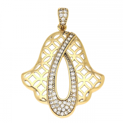 ZAWIESZKA POZŁACANA 37/26 MM RĄCZKA FATIMY XUPING 81062