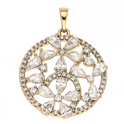 ZAWIESZKA POZŁACANA 34/25 MM BRYLANTOWA ELEGANCJA XUPING 81078