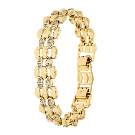 BRANSOLETKA POZŁACANA 19,5-17,5 CM 14 MM LUXURY XUPING 81099