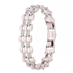 BRANSOLETKA PLATYNOWANA 19,5-17,5 CM 14 MM LUXURY XUPING 81100