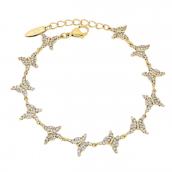 BRANSOLETKA POZŁACANA 18+3 CM 11 MM MOTYLKI XUPING 81102