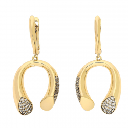 KOLCZYKI POZŁACANE 41/19 MM BRYLANTOWE PODKÓWKI XUPING 81112