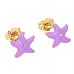 KOLCZYKI POZŁACANE 10/11 MM ROZGWIAZDA EMALIA XUPING 81236