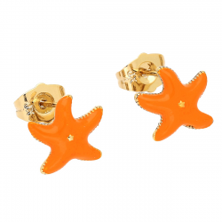 KOLCZYKI POZŁACANE 10/11 MM ROZGWIAZDA EMALIA XUPING 81239