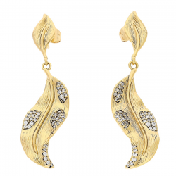 KOLCZYKI POZŁACANE 49/13 MM WISZĄCE LISTKI XUPING 81255