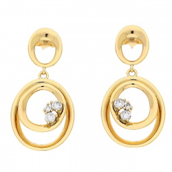 KOLCZYKI POZŁACANE 38/18 MM OWALNA ELEGANCJA XUPING 81256