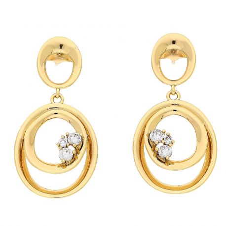 KOLCZYKI POZŁACANE 38/18 MM OWALNA ELEGANCJA XUPING 81256