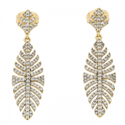 KOLCZYKI POZŁACANE 41/11 MM BRYLANTOWA ELEGANCJA XUPING 81261