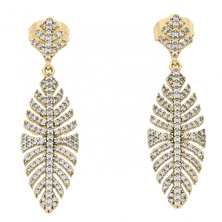 KOLCZYKI POZŁACANE 41/11 MM BRYLANTOWA ELEGANCJA XUPING 81261