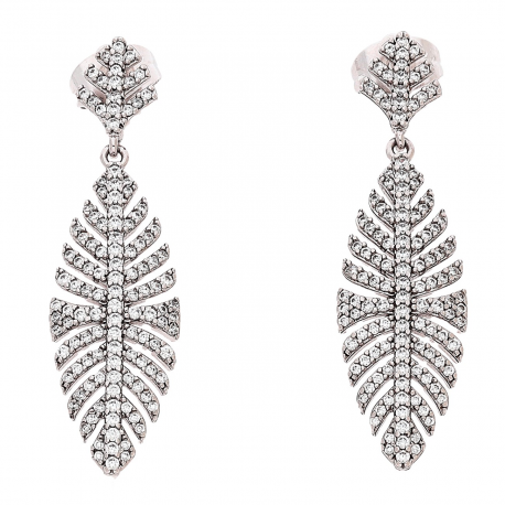 KOLCZYKI POZŁACANE 41/11 MM BRYLANTOWA ELEGANCJA XUPING 81262