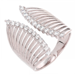 PIERŚCIONEK PLATYNOWANY 24 MM AŻUR Z BRYLANCIKAMI XUPING 81286