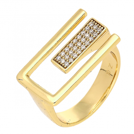 PIERŚCIONEK POZŁACANY 11 MM BRYLANTOWY XUPING 81287