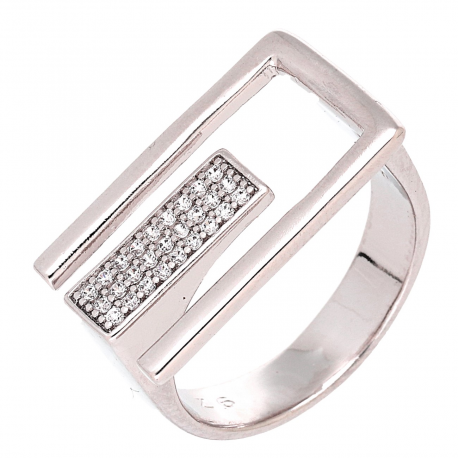PIERŚCIONEK PLATYNOWANY 11 MM BRYLANTOWY XUPING 81288