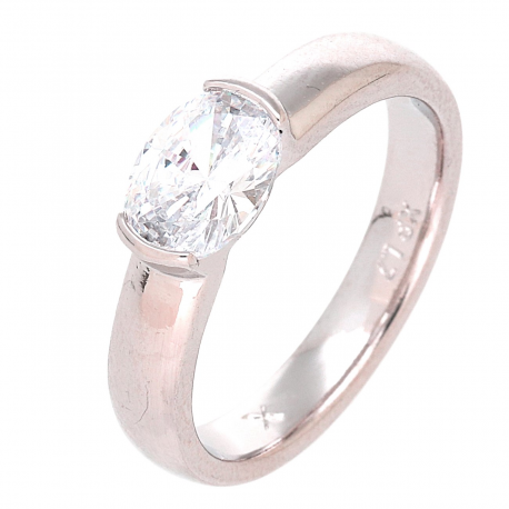 PIERŚCIONEK PLATYNOWANY 6 MM BRYLANT ZARĘCZYNOWY XUPING 81289