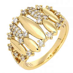 PIERŚCIONEK POZŁACANY 14 MM ELEGANCE XUPING 81291