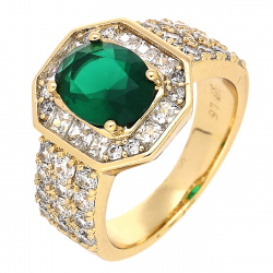 PIERŚCIONEK POZŁACANY 14 MM EMERALD SERIES XUPING 81295