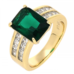 PIERŚCIONEK POZŁACANY 11 MM EMERALD SERIES XUPING 81296