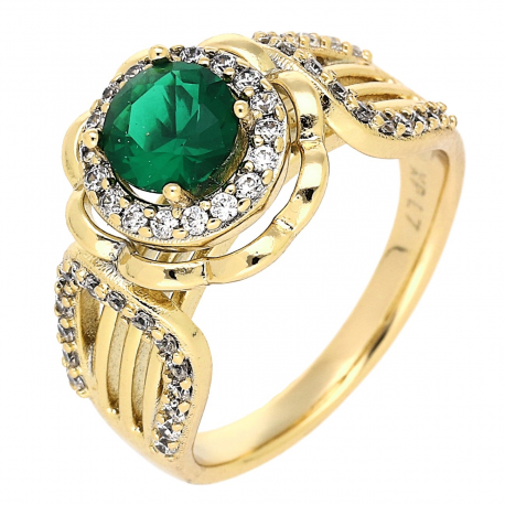PIERŚCIONEK POZŁACANY 12 MM EMERALD SERIES XUPING 81298