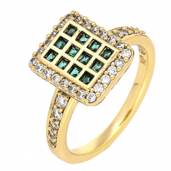 PIERŚCIONEK POZŁACANY 12 MM EMERALD SERIES XUPING 81302