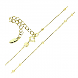 14K ŁAŃCUSZEK POZŁACANY 45+5 CM 2 MM WENECJANA KULKI XUPING 81310