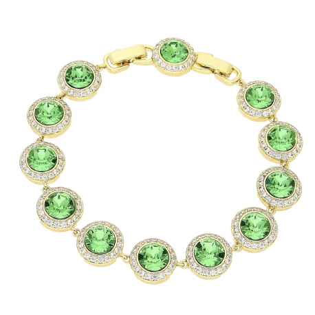 14K BRANSOLETKA POZŁACANA 19,5-17 CM 12 MM EMERALD LIGHT CRYSTAL XUPING 81335