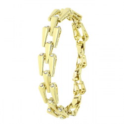 14K BRANSOLETKA POZŁACANA 20-16 CM 13 MM AB CRYSTAL XUPING 81348