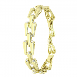 14K BRANSOLETKA POZŁACANA 20-16 CM 13 MM CRYSTAL XUPING 81349