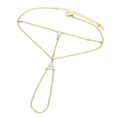 14K BRANSOLETKA POZŁACANA 19+5 CM ELEGANCKA DŁOŃ XUPING 81368