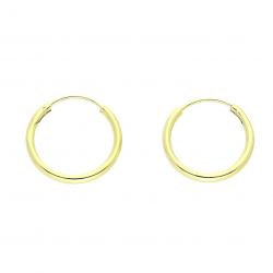 14K KOLCZYKI POZŁACANE 20/2 MM ZŁOTE KOŁA XUPING 81379