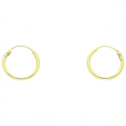 14K KOLCZYKI POZŁACANE 12/1,4 MM ZŁOTE KÓŁKA XUPING 81383